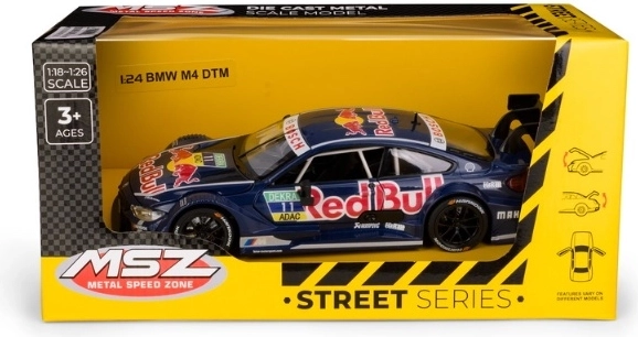 MSZ BMW M4 DTM Red Bull in scala 1:24, blu