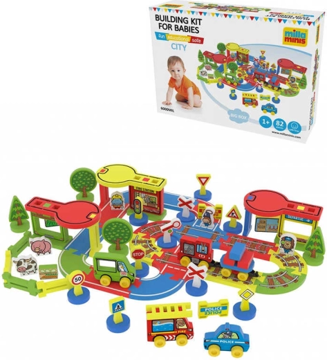 Millaminis grande città baby soft costruzioni in schiuma 82 pezzi