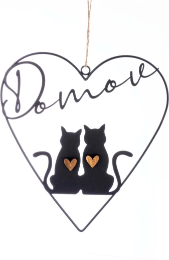 Decorazione in metallo gatto DOMOV nera