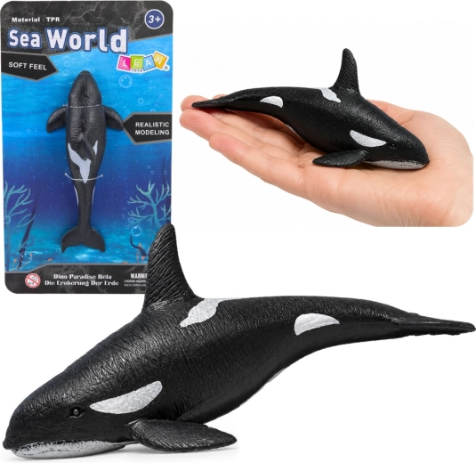 Figura realistica in gomma di orca 17,5 cm