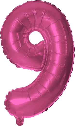 Palloncino in foil numero 9 rosa 30 cm TORO