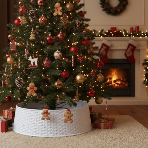 Copertura in plastica bianca per il supporto dell’albero di Natale