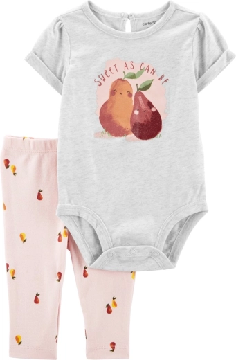 CARTER'S set due pezzi con body a maniche corte e leggings Grey Pears per bambina – NB