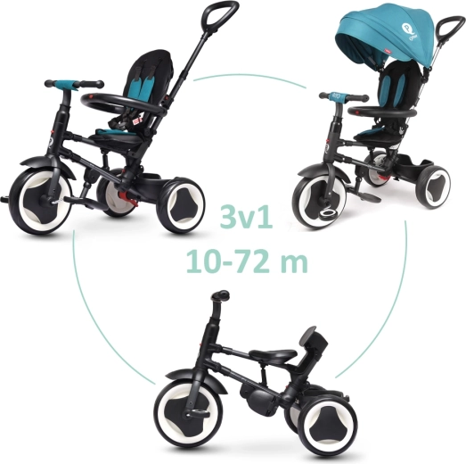 Triciclo pieghevole Qplay Rito EVA verde-blu