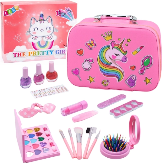 Beauty case per bambini con unicorno e set di cosmetici