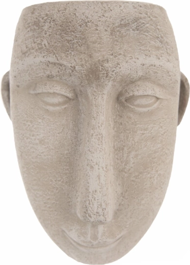 Vaso da fiori sospeso in cemento a forma di testa grigio 15 × 10 × 19 cm