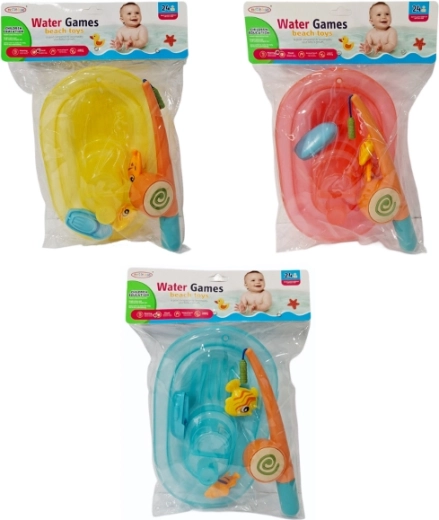 Giocattolo da bagno – barchetta con canna da pesca e pesciolini