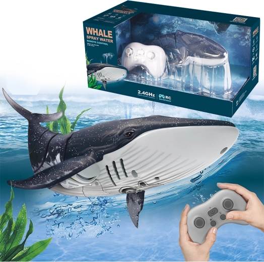 Balena megattera RC con fontana d'acqua nera