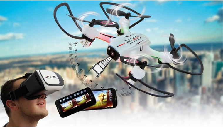 Esperienza VR/FPV con fotocamera grandangolare da 120°
