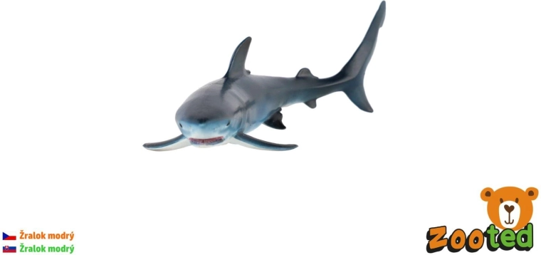 Figurina in plastica di squalo azzurro da 15 cm