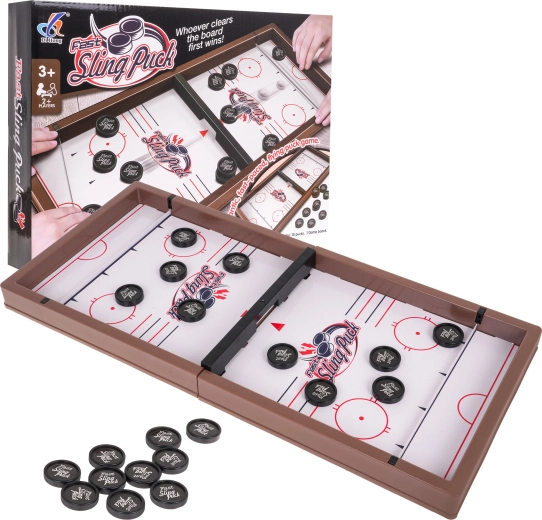 Gioco da tavolo Sling Puck per bambini e adulti con base in legno