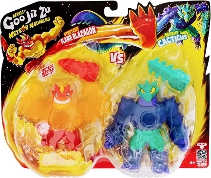 Heroes of Goo Jit Zu Meteor Madness – Flame Blazagon vs. Mushy Cacticus (confezione da 2)