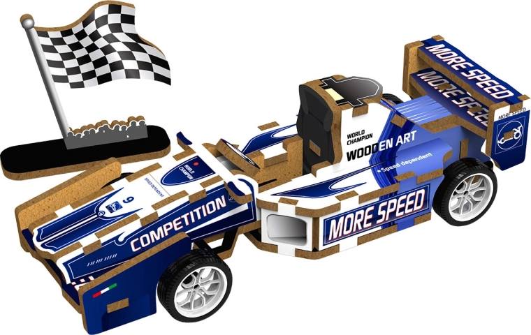 2Kids Toys puzzle 3D in legno di una formula da corsa