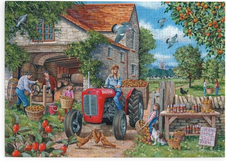 Puzzle Raccolta delle mele con il trattore Rosie, 500 pezzi grandi