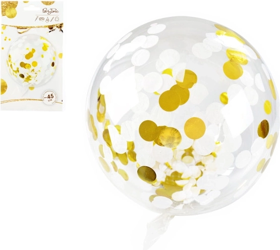 Celebrate! palloncino trasparente con coriandoli dorati