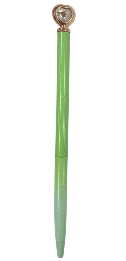 Penna in metallo 16 cm con motivo a cuore e decorazione effetto diamante