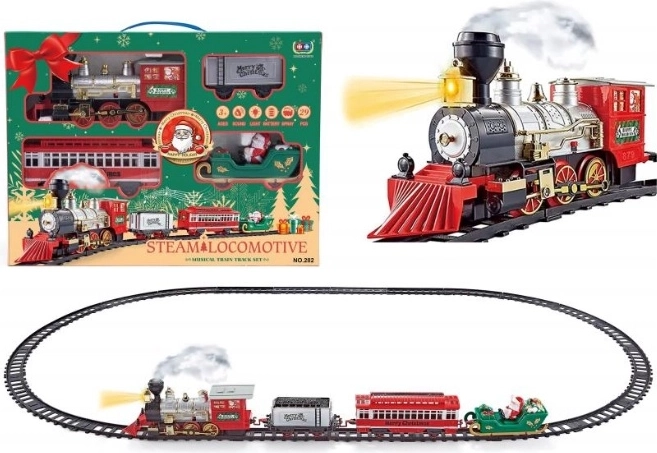 Trenino di Natale a batterie con effetto fumo