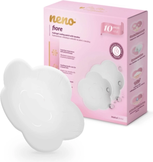 Neno Fiore coppette assorbilatte rinfrescanti in idrogel con lanolina per capezzoli irritati - 10 pezzi