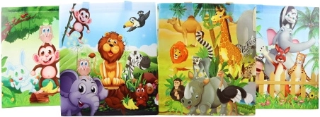 Busta regalo con animali safari