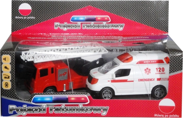 Veicoli di soccorso con modulo vocale in polacco (ambulanza e camion dei pompieri)