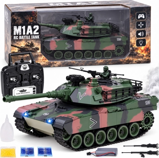 Carro armato radiocomandato Abrams M1A1 RC 2,4 GHz 45 cm – sparo, fumo, suoni e luci