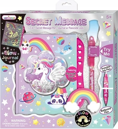 Diario per bambini Hot Focus con codice e motivo unicorno