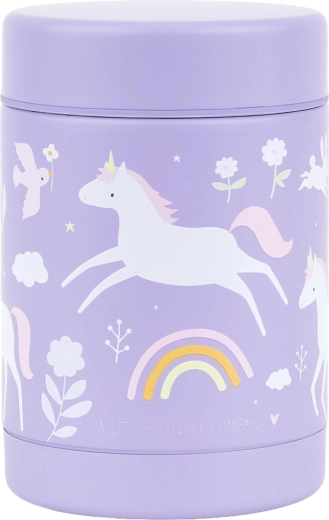 A Little Lovely Company contenitore termico in acciaio inox per alimenti unicorni e arcobaleno 300 ml