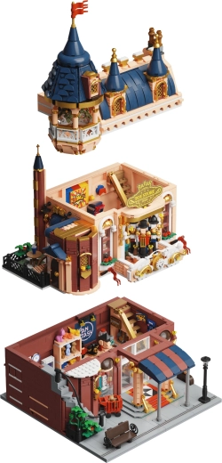 Struttura modulare a tre piani per gioco ed esposizione