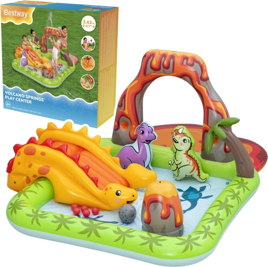 Centro giochi acquatico gonfiabile Bestway con dinosauri e vulcano Volcano and Springs