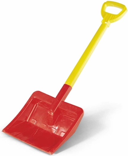 Rastrello rosso in plastica per neve e giardino
