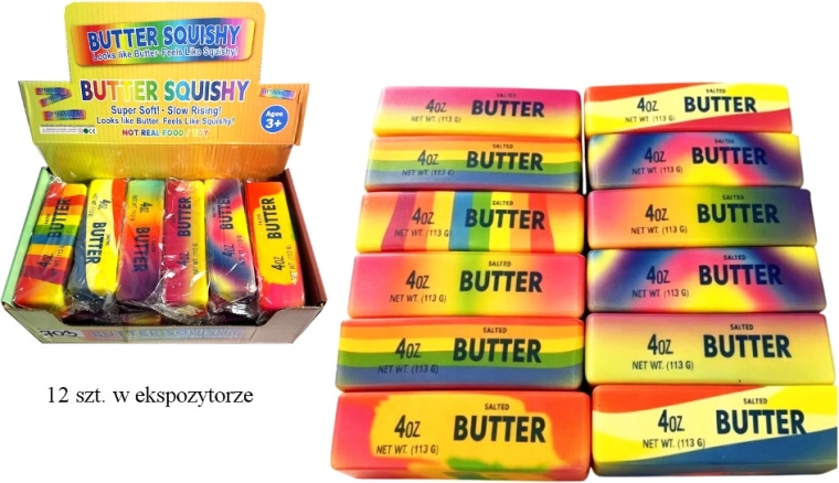 Slime antistress schiacciabile arcobaleno a forma di burro