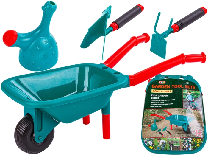 Set da giardinaggio per bambini con carriola e accessori (12 pezzi)
