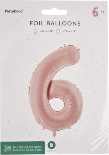Palloncino in foil numero 6 beige 72 cm