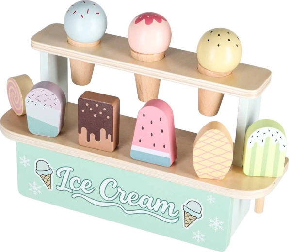 Gelati in legno color pastello per un gioco creativo