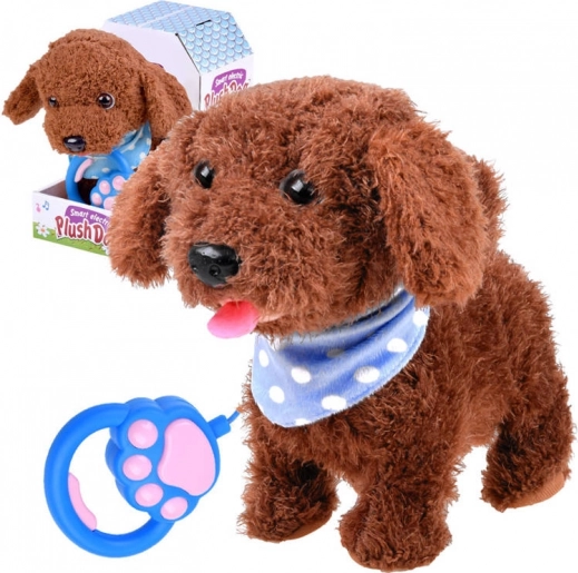 Cagnolino di peluche interattivo al guinzaglio – Laccio
