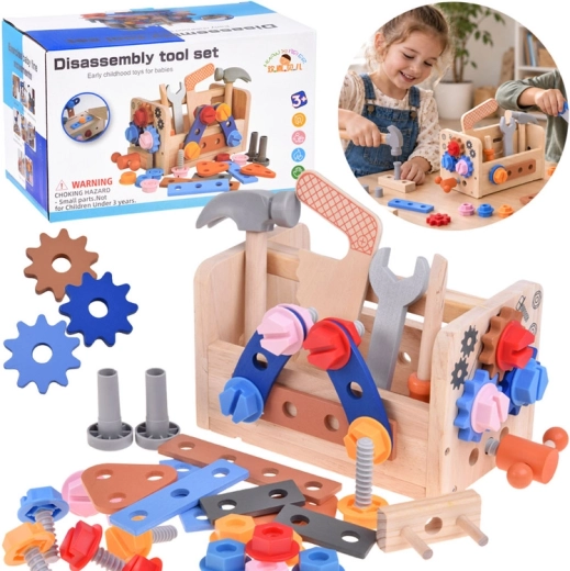 Valigetta porta attrezzi in legno per bambini con mini officina