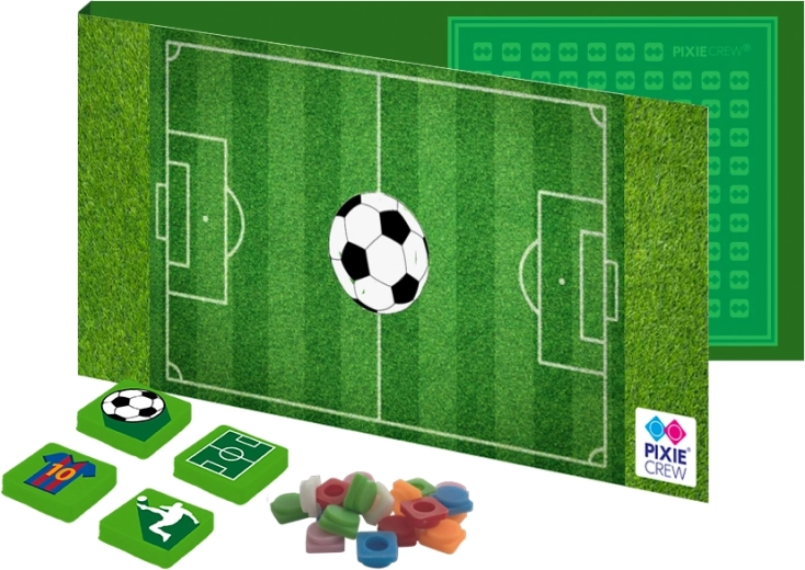Cartolina e biglietto d’auguri Pixie Crew con regalo all’interno, calcio