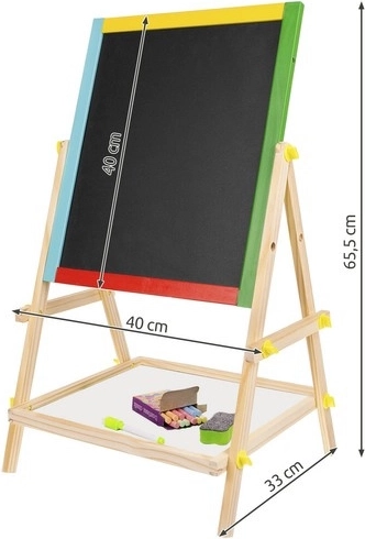 Cavalletto in legno stabile con ripiano portaoggetti