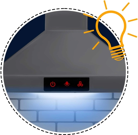 Cappa luminosa con pannello di controllo