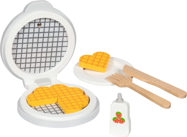 Waffeliera in legno con accessori