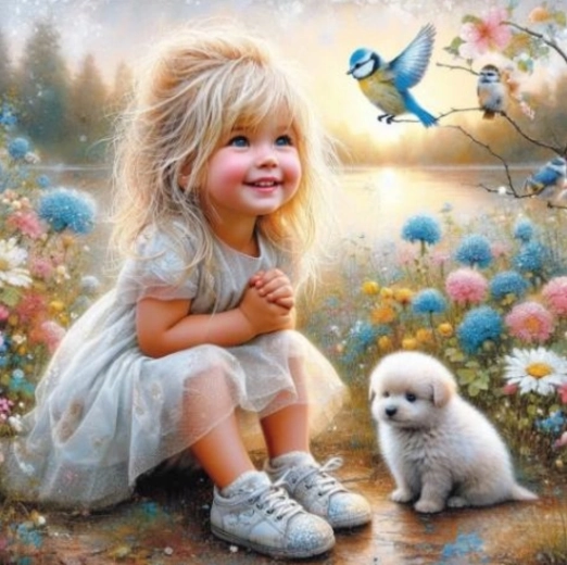 Dipingere con i numeri – ragazza felice 40 × 50 cm