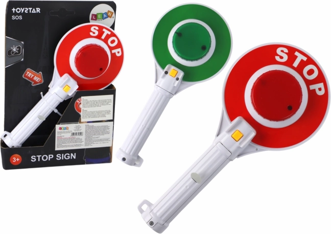 Paletta della polizia per bambini bifacciale con luci stop/via