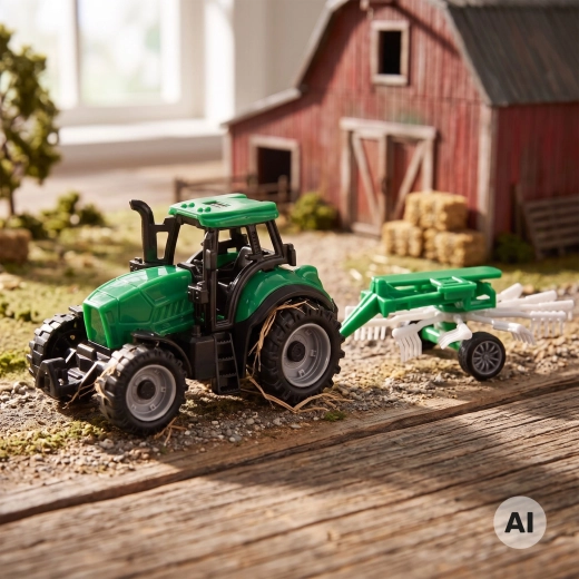 Trattore agricolo Woopie con rastrello