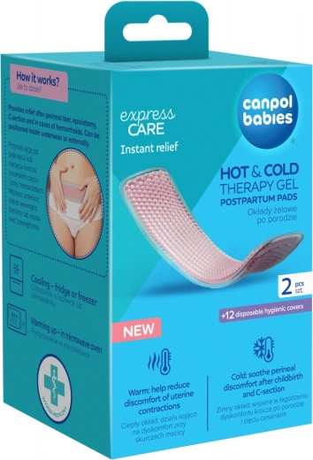 Impacchi gel post-parto HOT & COLD di Canpol babies, 2 pz