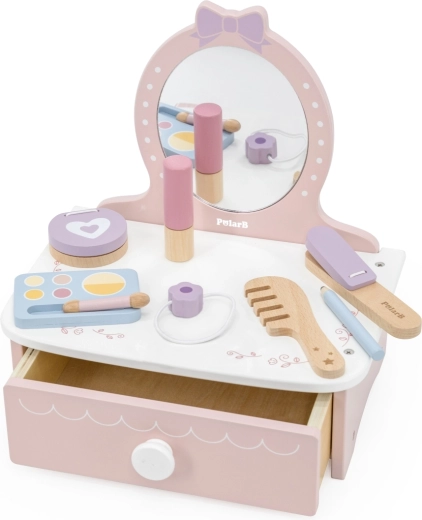 Tavolino da toeletta per bambini in legno PolarB con accessori