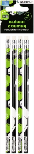 Matite con gomma Football - set da 4 pz
