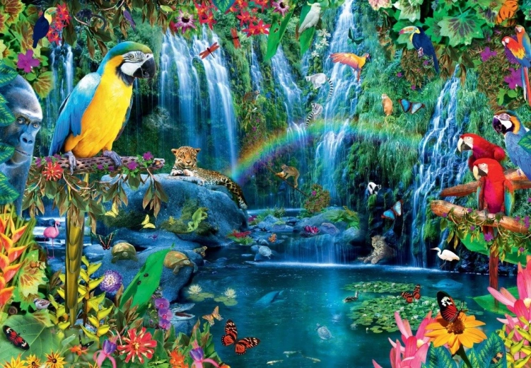 Puzzle Bluebird Pappagalli tropicali 1000 pezzi