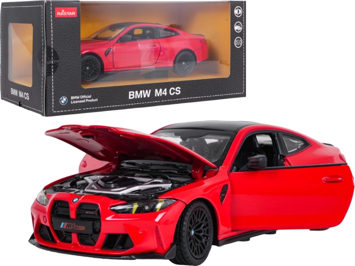 Modello in metallo BMW M4 CS RASTAR in scala 1:24, rosso