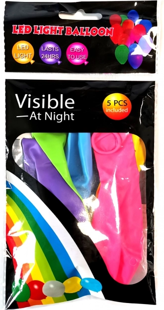 Palloncini LED luminosi 30 cm – 5 pz mix colori