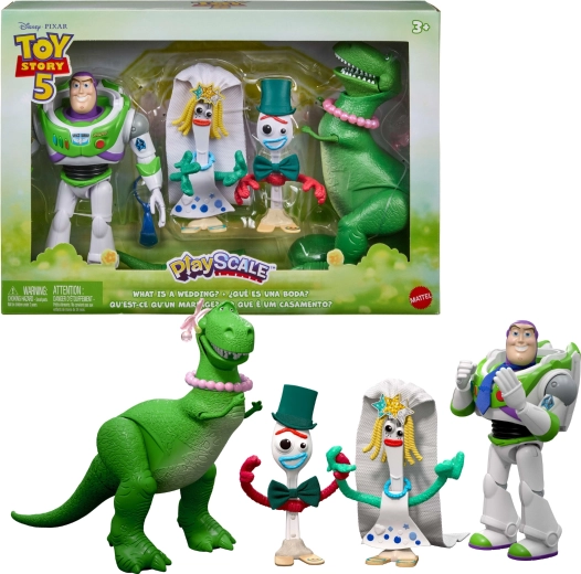 Mattel Disney Toy Story 5 PlayScale set di personaggi: matrimonio di Forky e Karen Beverly